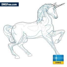 Unicorn Horse Dwg drawing D scaled