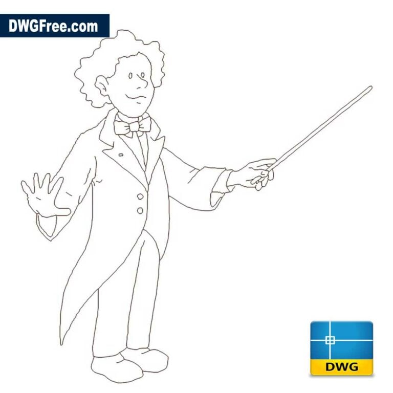 director of infantile orchestra dwg drawing scaled