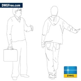 Two Men DWG in AutoCAD