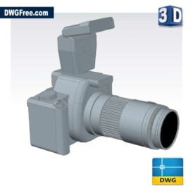 D Camera dwg cad block scaled