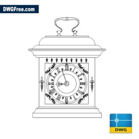 Brass Carriage Clock DWG Free [ Drawing 2020 ] - in AutoCAD Blocks 2D.