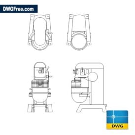 Commercial Food Mixer DWG drawing in AutoCAD