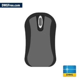 Computer Mouse dwg cad blocks scaled