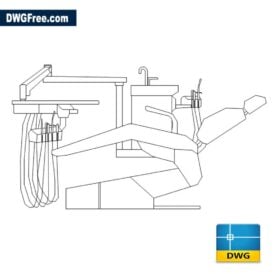 Dentist Chair Elevation DWG drawing in AutoCAD