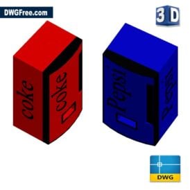 Pepsi Coke D Machine dwg cad blocks scaled