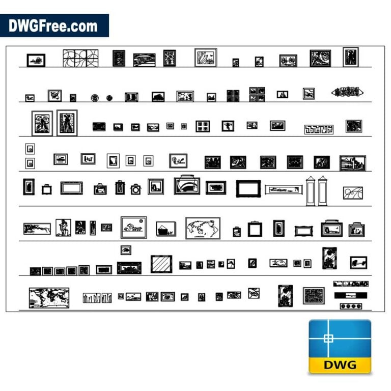 Picture Frames CAD DWG Drawing in AutoCAD