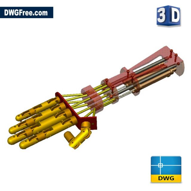 Robot Hand 3D AutoCAD DWG Free [ Drawing 2020 ] in AutoCAD.
