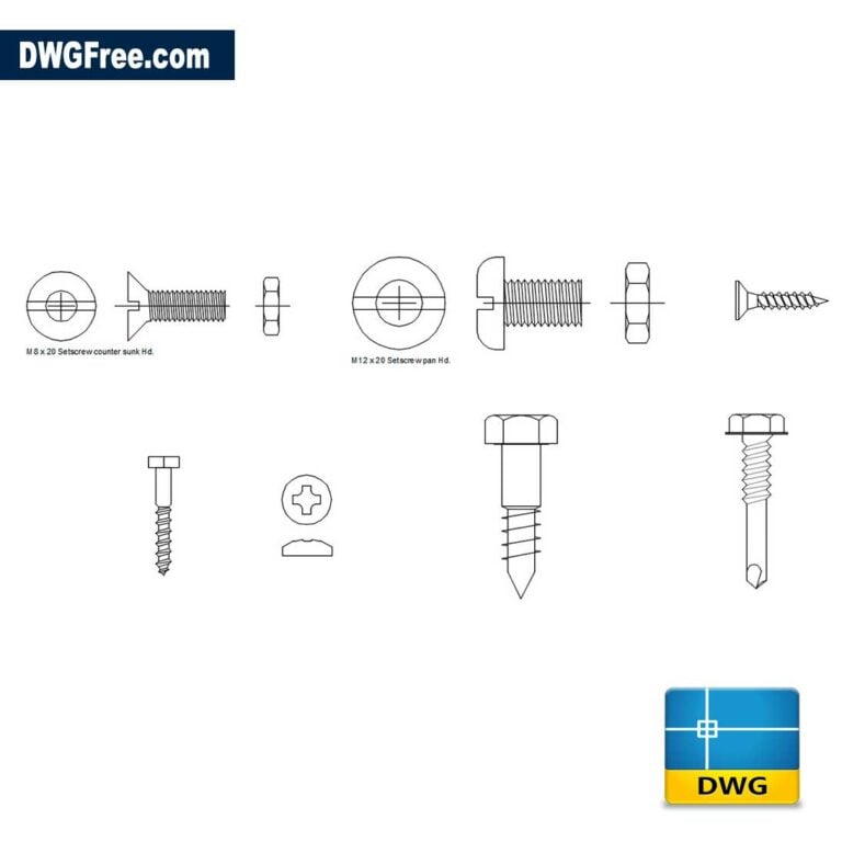 Screw CAD Blocks DWG drawing