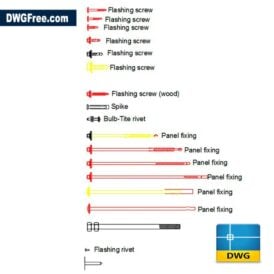 Screws d dwg cad blocks scaled