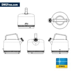 Teapot D dwg cad blocks scaled
