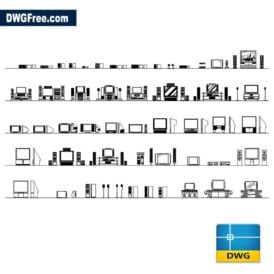 Tv Units Cads Blocks dwg scaled