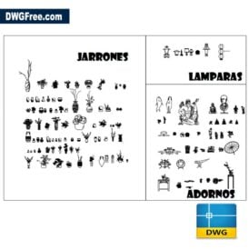 Vases Lamps CAD DWG drawing in AutoCAD