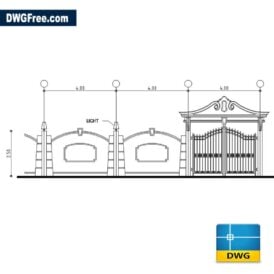 Boundary Wall Drawing in CAD DWG
