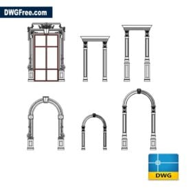 Decorative Frames For Doors Windows dwg cad blocks scaled