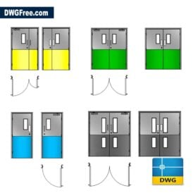 Doors Healthcare dwg cad blocks scaled