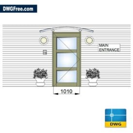 Entrance Door With Canopy DWG in CAD