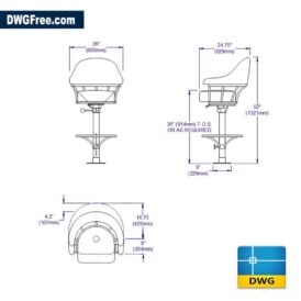 Bar Seat Design dwg drawing cad scaled