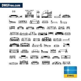 Beds Front CAD DWG Blocks