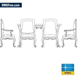 Drawing Dining Table Luxury DWG CAD Block