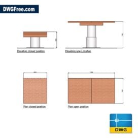 Electric Stainless Steel pedestal dwg cad blocks scaled
