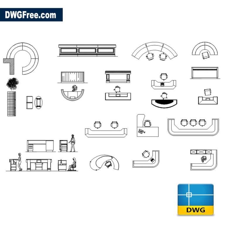 Reception Furnitures DWG Drawing