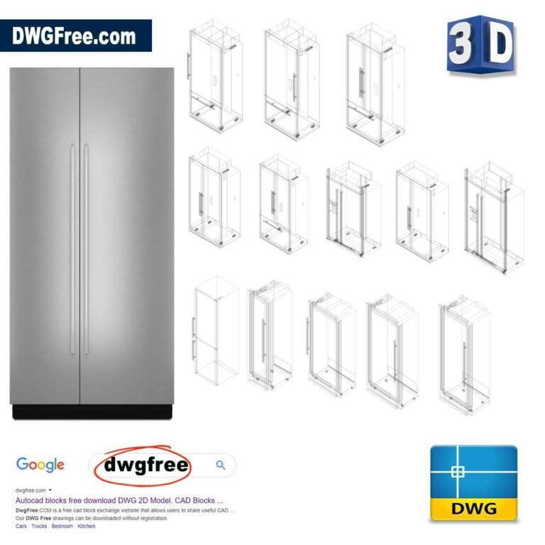 Refrigeration JennAir® DWG D CAD scaled