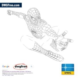 Drawing Spider Man DWG in AutoCAD