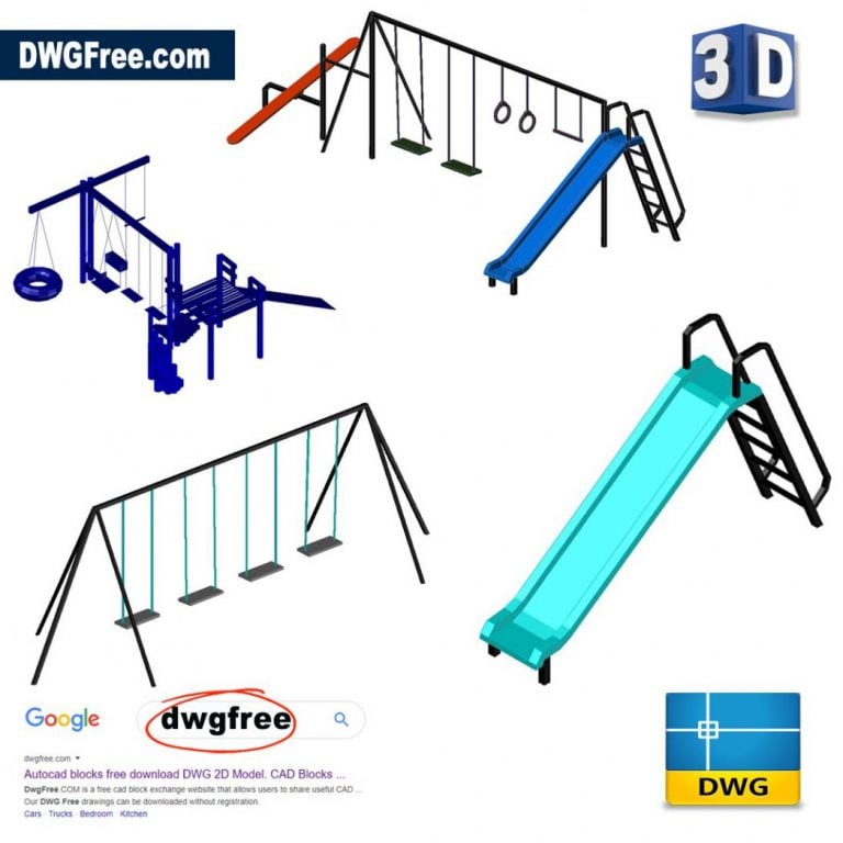 D Childrens Park free dwg autocad