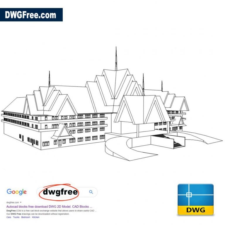 Hotel Khmer Perspective DWG file CAD