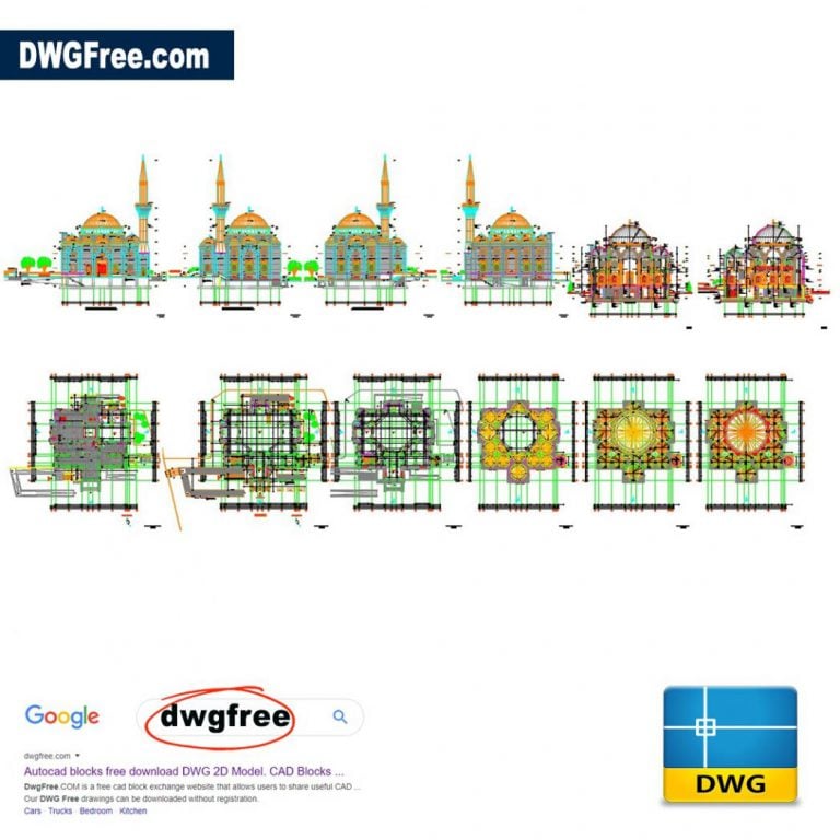 Mosque Architectural Detail DWG CAD Files