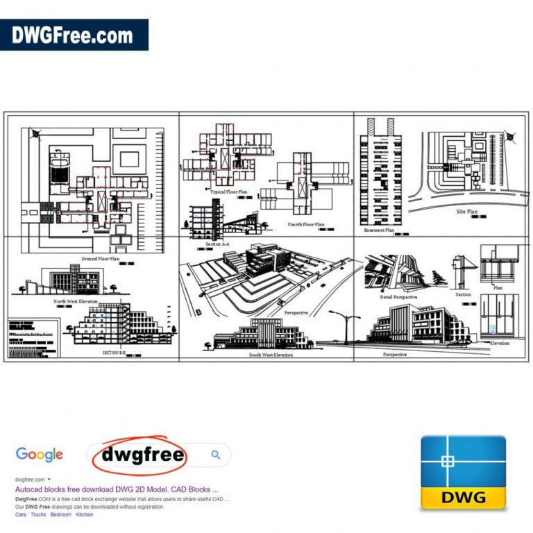 Municipality Building AutoCAD Drawing dwg