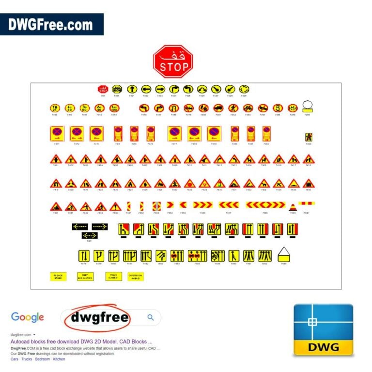 Traffic Control Manual CAD DWG Blocks scaled