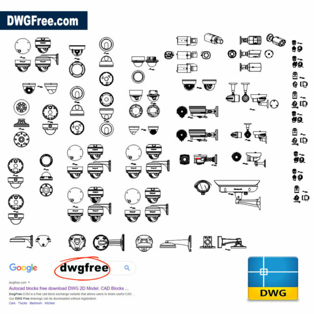 CAD Security Camera DWG Download de desenho GRATUITO no arquivo AutoCAD.