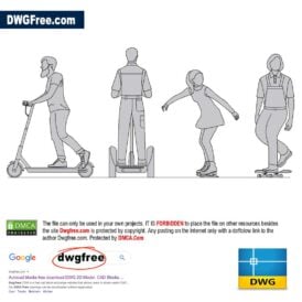 People Rolling DWG CAD Blocks Free
