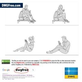 People With Mobile DWG Drawing in AutoCAD