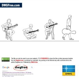 Playing Gitar DWG drawing in AutoCAD