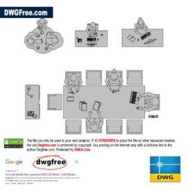 People in Office Top View DWG file in AutoCAD drawing