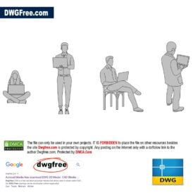 People with Laptop DWG Drawing in CAD