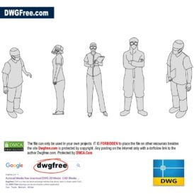 Workers in hospital DWG AutoCAD file