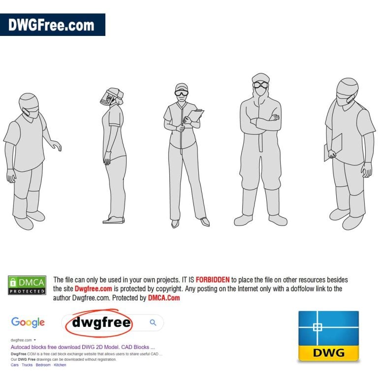 Workers in hospital DWG AutoCAD file