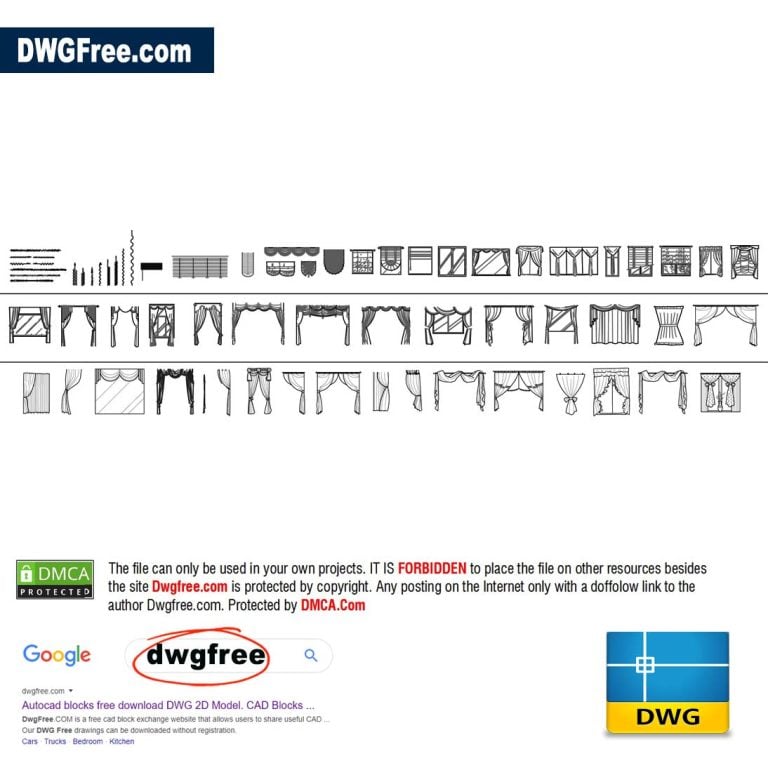 CurtainsandtulleforwindowsDAutoCAD