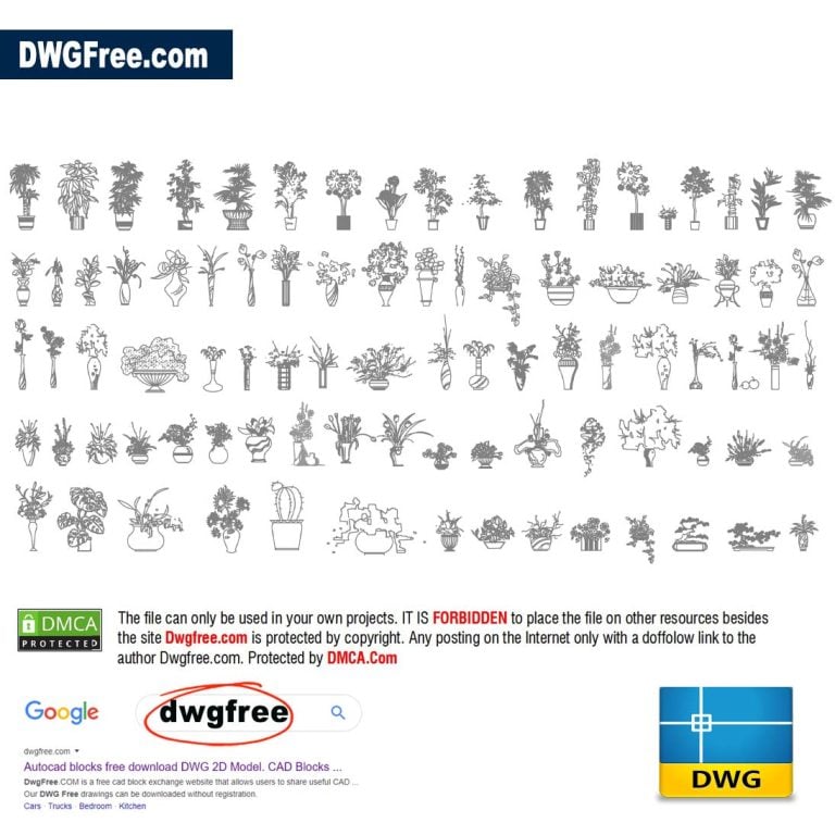 Flower pots Dwgfree
