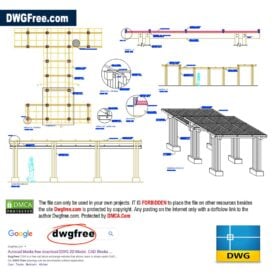 Pergola designed by USMP student dwg drawing