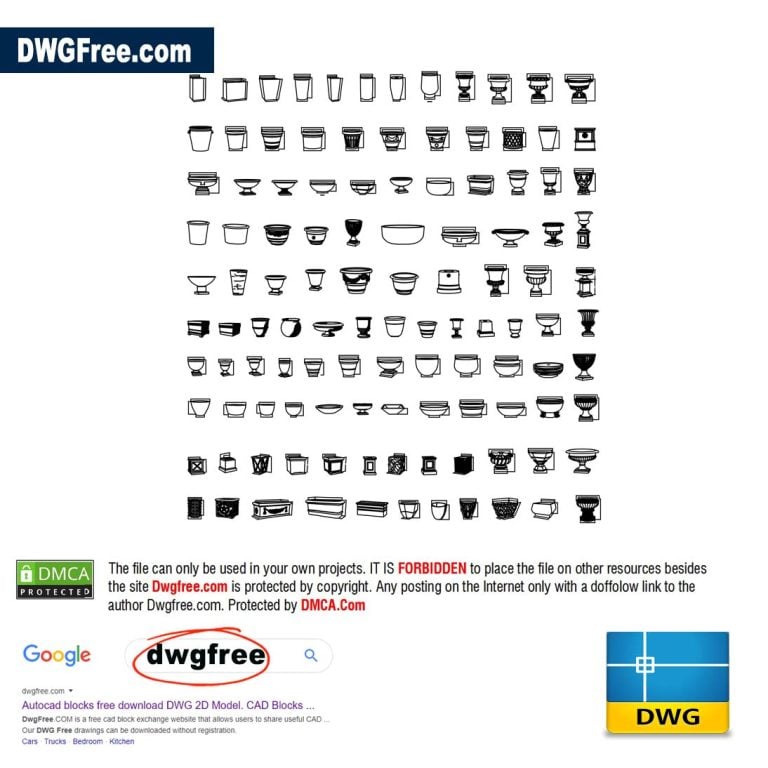 Cast Stone Pots Dwgfree