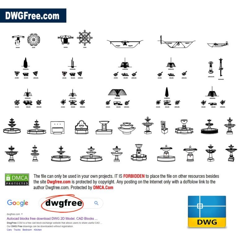 Decorative fountains Dwgfree