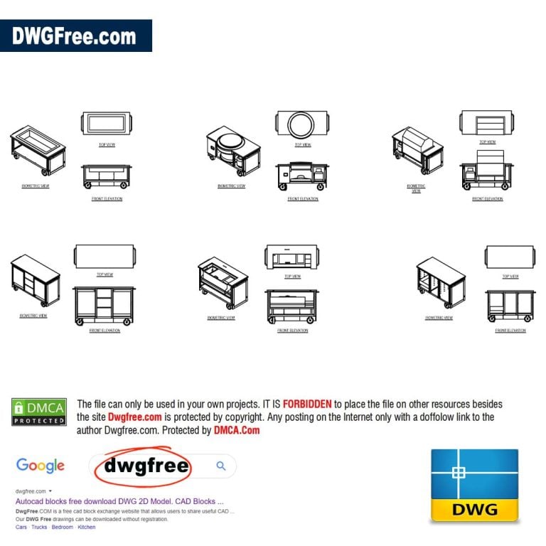 Kitchens Mobile Units DWG CAD