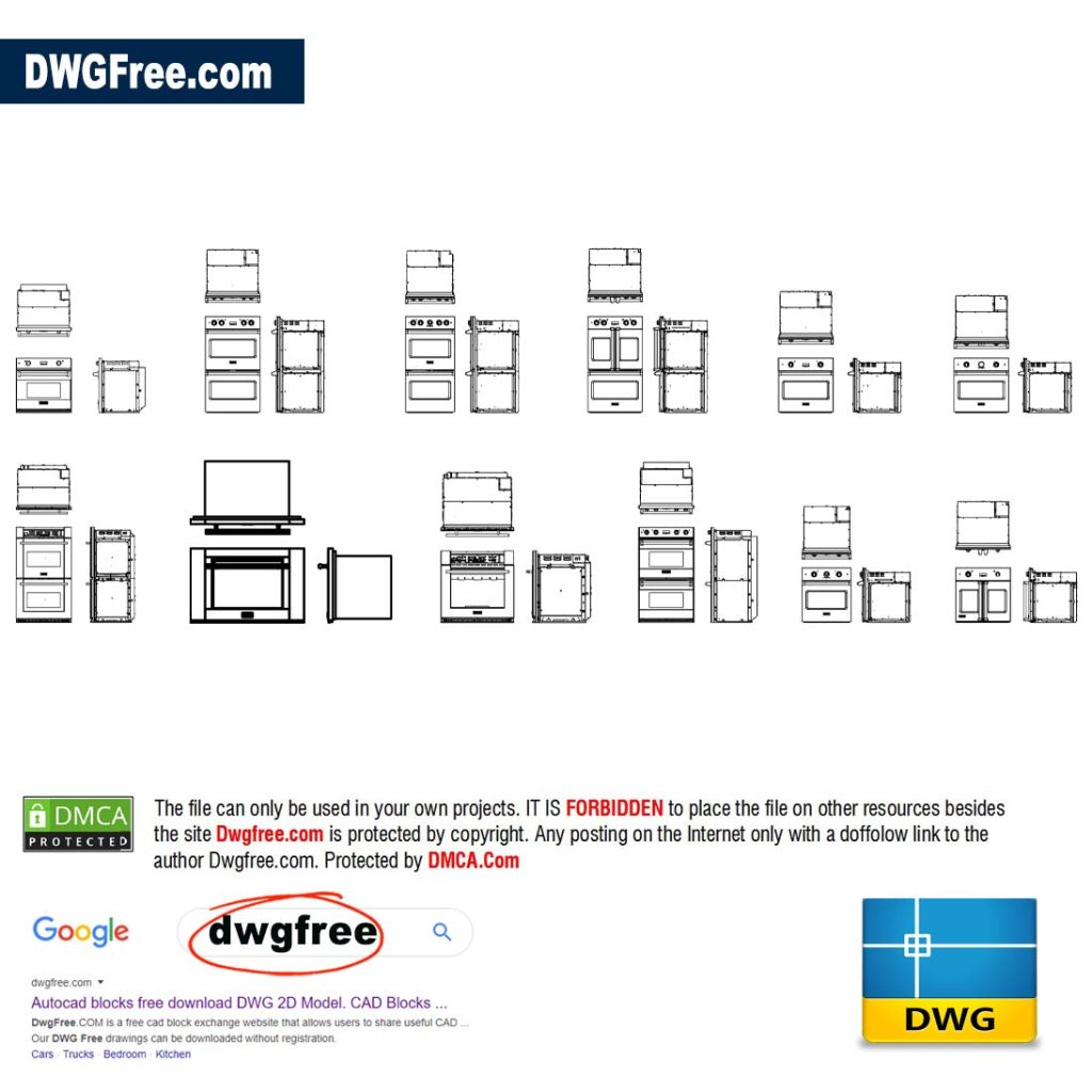 Free File Ovens 2D CAD In DWG Format Save Now.