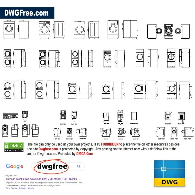 Commercial Laundry and Dry Cleaning Equipment Dwgfree