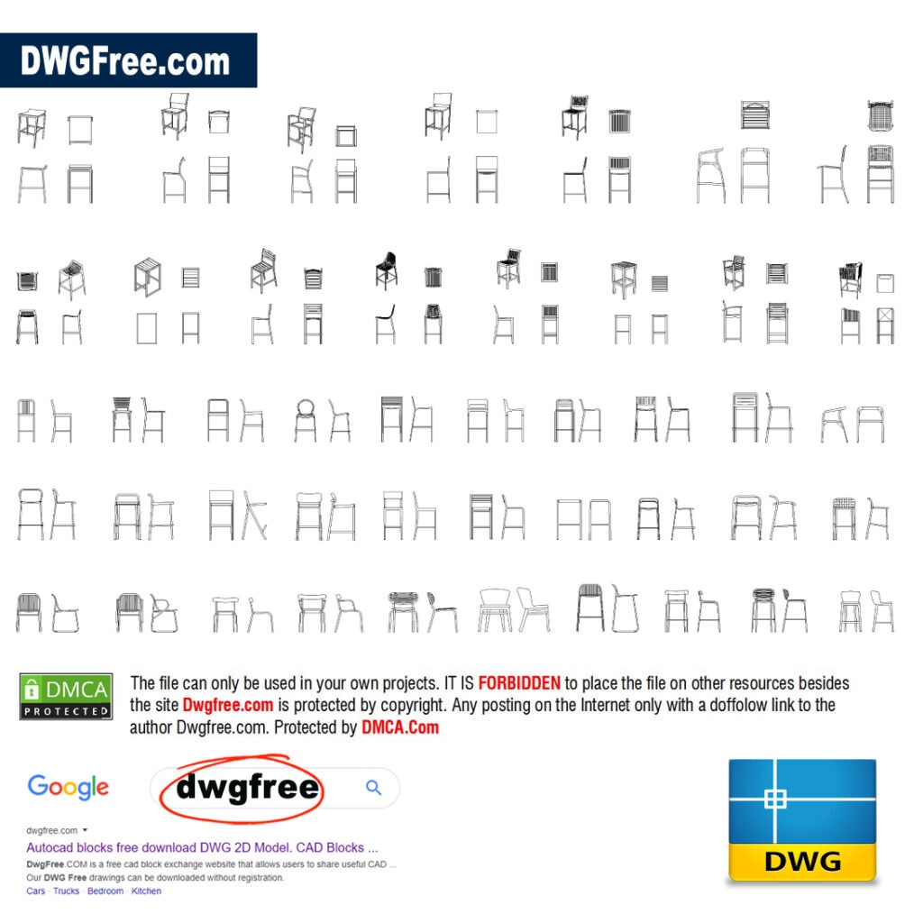 Furniture Dwg Models Autocad Free Blocks Chair Bed Cad