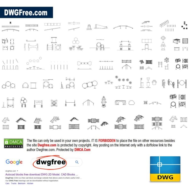 Dog park equipment DWG CAD block free